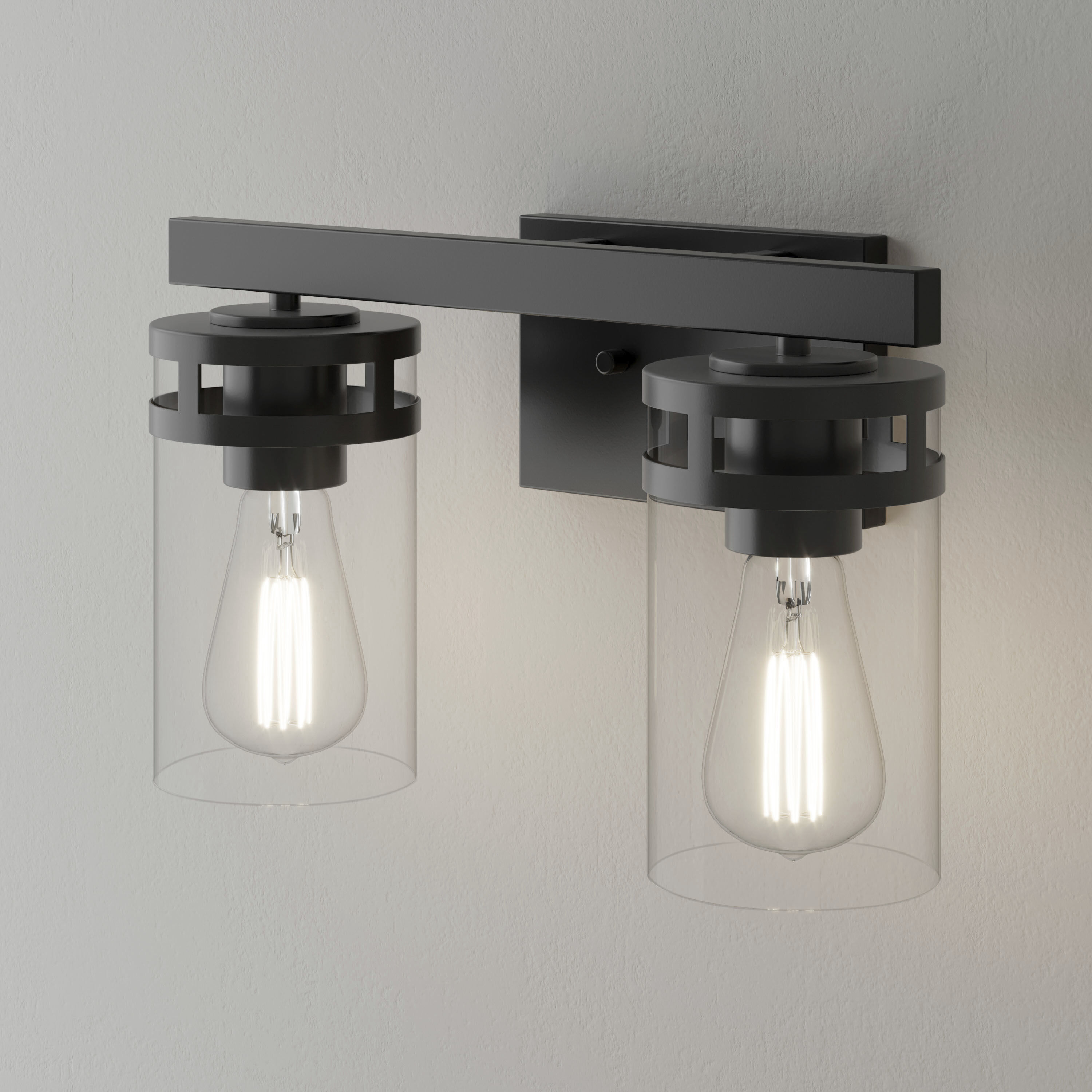 Lunden 2 Light 14.5 inch Matte Black Bathroom Vanity Light Wall Light